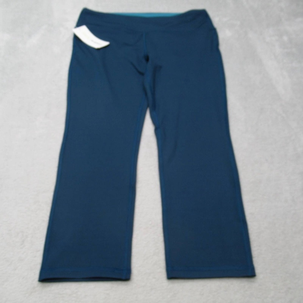 Marika Sport Pants Womens Large 12-14 Blue Stretch Straight Yoga Gym 30x21 NEW